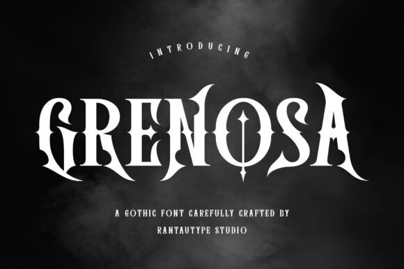 Grenosa: A Gothic Display Font with Victorian Soul for Editorial Design