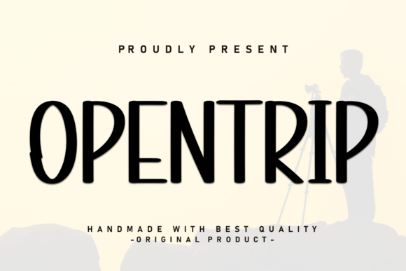 Opentrip: A Bold Display Font for Handmade Brands and Products