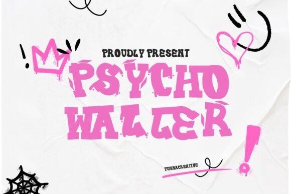 Psycho Waller Font: A Handwritten Display Typeface for Digital Design