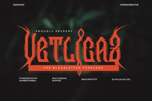 Vetlicaz Blackletter Font Review: A Bold Display Typeface for Branding